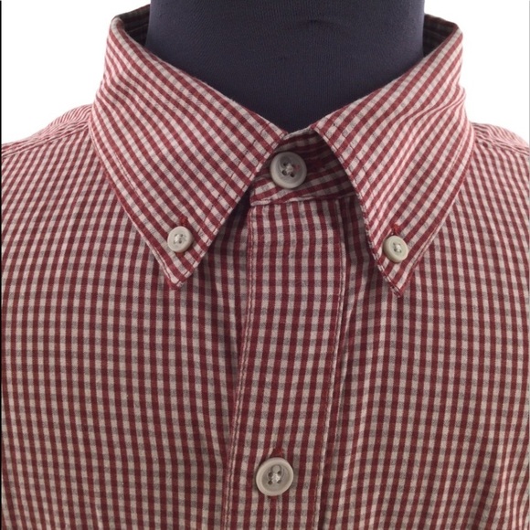 Columbia Men Button-Down Red&Gray Check Shirt - Picture 5 of 11